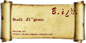 Budi Ágnes névjegykártya