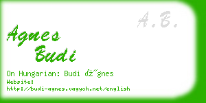 agnes budi business card